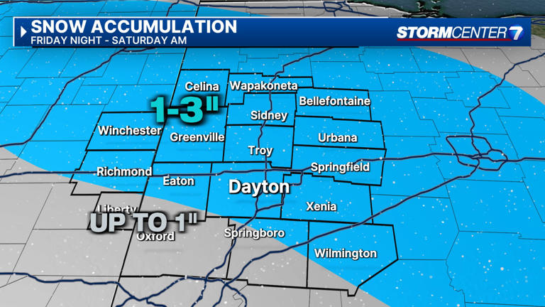 Accumating snow tonight; Quite cold Saturday