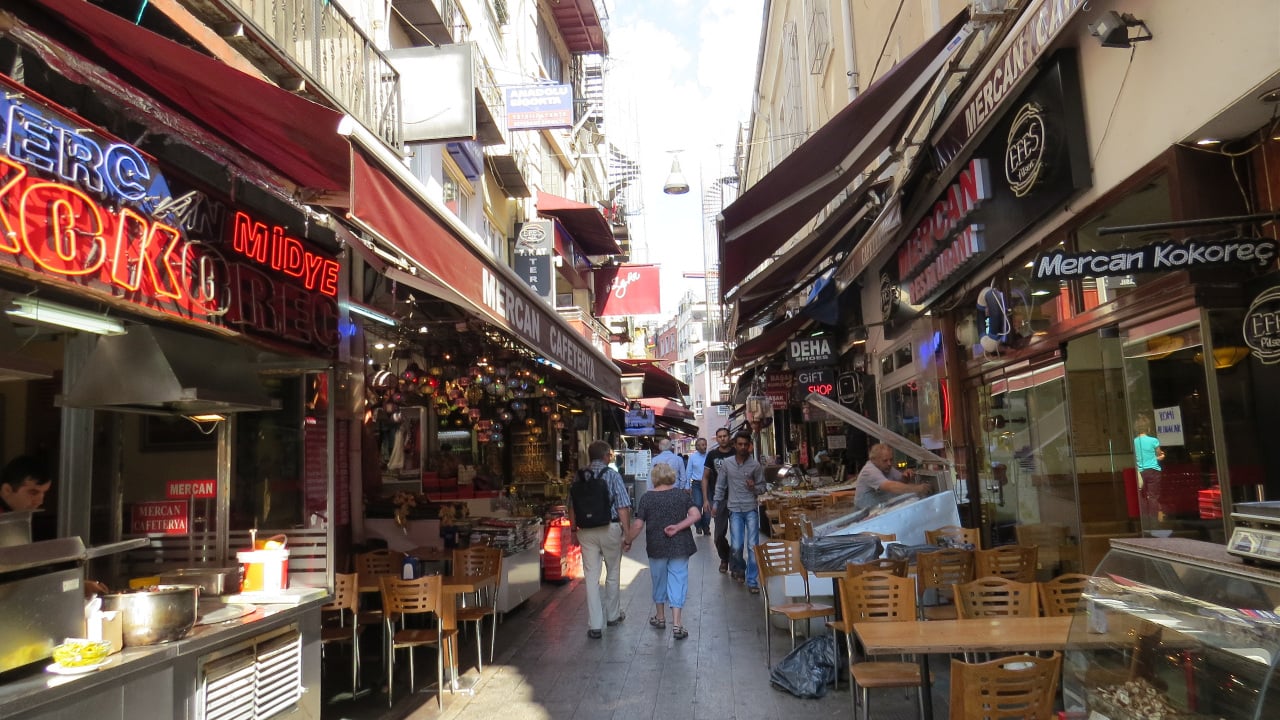 <p>This famous street goes all the way from Taksim Square to the Galata Tower. Halfway through the street, you will come across the Çicek galleries, as well as. It’s an incredible place to get souvenirs from street vendors, listen to amateur musicians, and look out for historic passages like the Hazzopulo. </p>