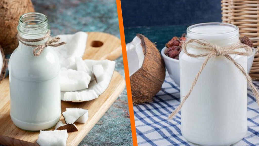 cómo hacer leche de coco casera, para licuados, café y hasta cereal