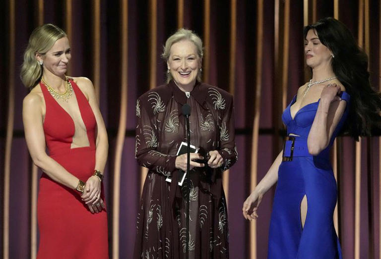 梅莉史翠普擔任「美國演員工會獎」的頒獎嘉賓。（圖／美聯社／達志影像）