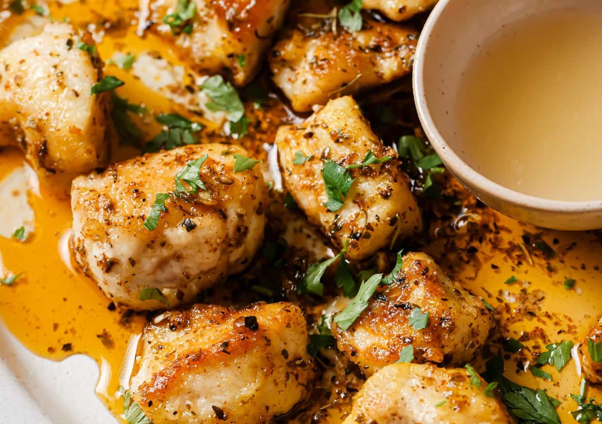 <p>These Garlic Butter Chicken Bites are cooked to perfection right on the stovetop to yield bite-sized pieces of juicy, tender chicken in a delicious buttery garlic sauce. This is an easy-to-make recipe that comes together in just 20 minutes.<br><strong>Get the Recipe: </strong><a href="https://realbalanced.com/recipe/garlic-butter-chicken-bites/?utm_source=msn&utm_medium=page&utm_campaign=msn">Garlic Butter Chicken Bites</a></p>