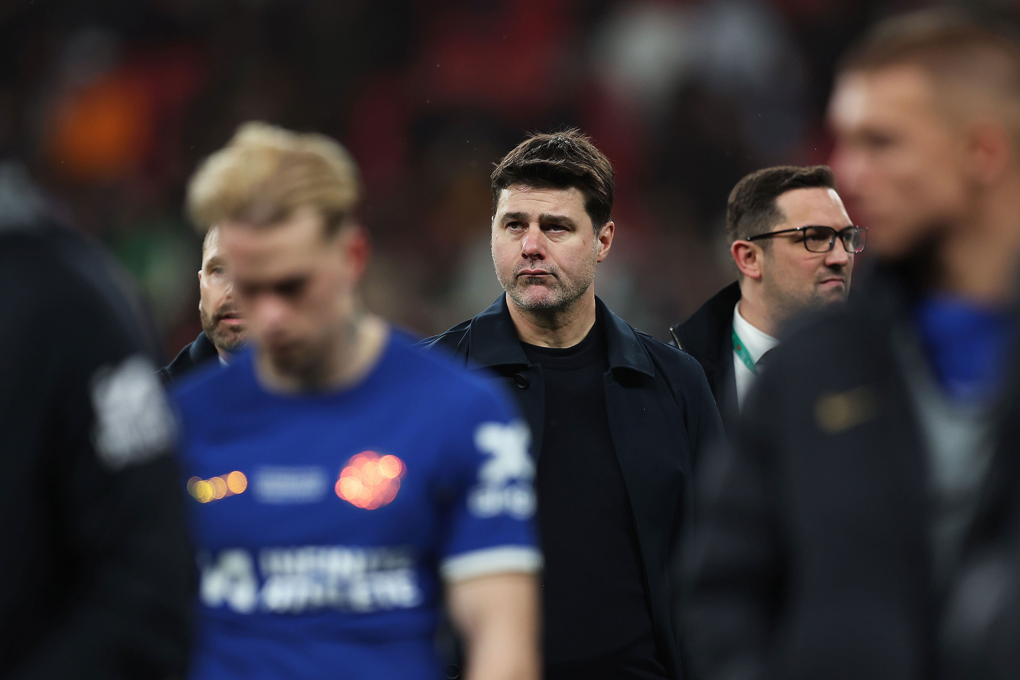 chelsea: mauricio pochettino reacts to gary neville 'billion-pound bottlejobs' jibe after carabao cup final loss