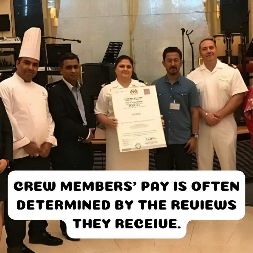 <p>Cruise ship crew members depend on positive passenger reviews for their earnings. While the ship’s amenities are designed for passenger enjoyment, crew members’ pay is often determined by the reviews they receive. Good reviews can result in a substantial bonus that helps compensate for their relatively low salaries. <br>Conversely, negative feedback can mean the loss of that bonus, leaving them with a relatively modest income. It’s a system akin to how waitstaff relies on tips rather than a fixed salary. While passengers enjoy their vacations, crew members work diligently to ensure a memorable experience, making these reviews a crucial aspect of their livelihoods.</p>
