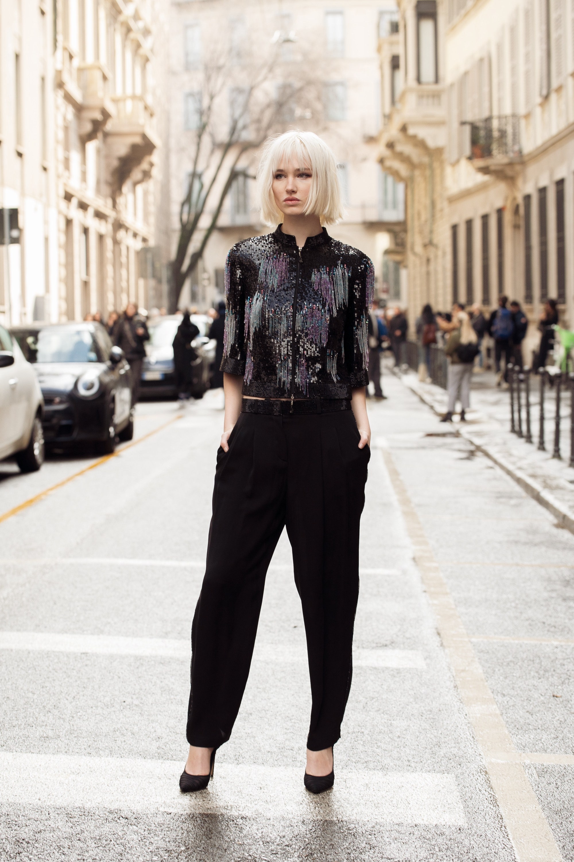 street style en la semana de la moda de milán