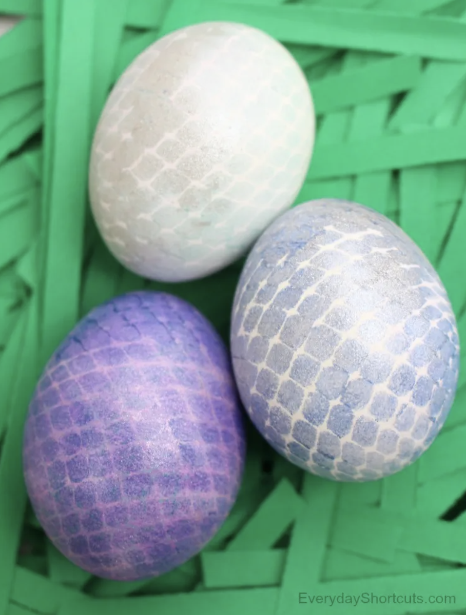 <p>Turn your classic Easter Egg hunt into an underwater adventure! Mermaid tail eggs are as pretty as the real thing. Plus, you'll have leftover nail polish to paint your nails to match! </p><p><strong>Get the tutorial at <a href="https://everydayshortcuts.com/mermaid-easter-eggs/">Everyday Shortcuts</a>.</strong></p><p><strong><a class="body-btn-link" href="https://go.redirectingat.com?id=74968X1553576&url=https%3A%2F%2Fwww.walmart.com%2Fsearch%3Fq%3Dnail%2Bpolish&sref=https%3A%2F%2Fwww.thepioneerwoman.com%2Fholidays-celebrations%2Fg38844513%2Fegg-painting-techniques%2F">Shop Now</a></strong></p>