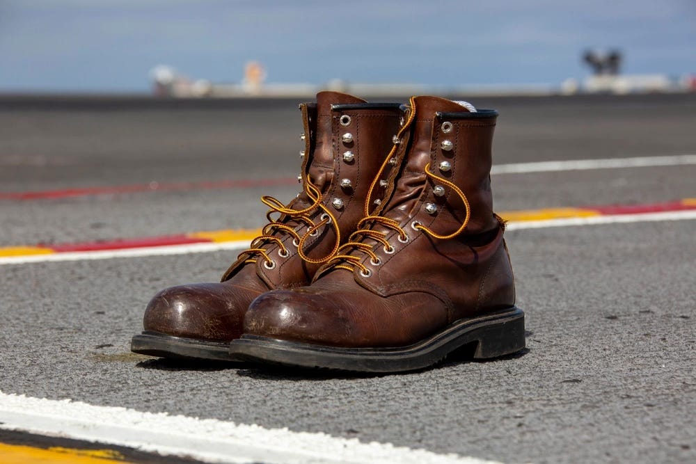 Here's why it's an aircraft carrier tradition to catapult a pair of boots