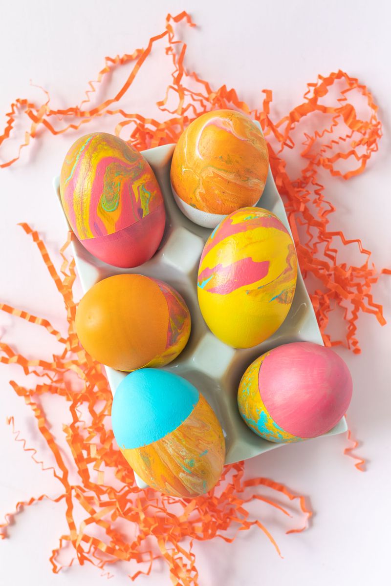 <p>Ooh la la! How lovely are these fluid-painted eggs? The color-block bottoms make their swirling rainbow colors stand out even more!</p><p><strong>Get the tutorial at <a href="https://www.clubcrafted.com/fluid-painted-eggs-easter/">Club Crafted</a>.</strong></p>