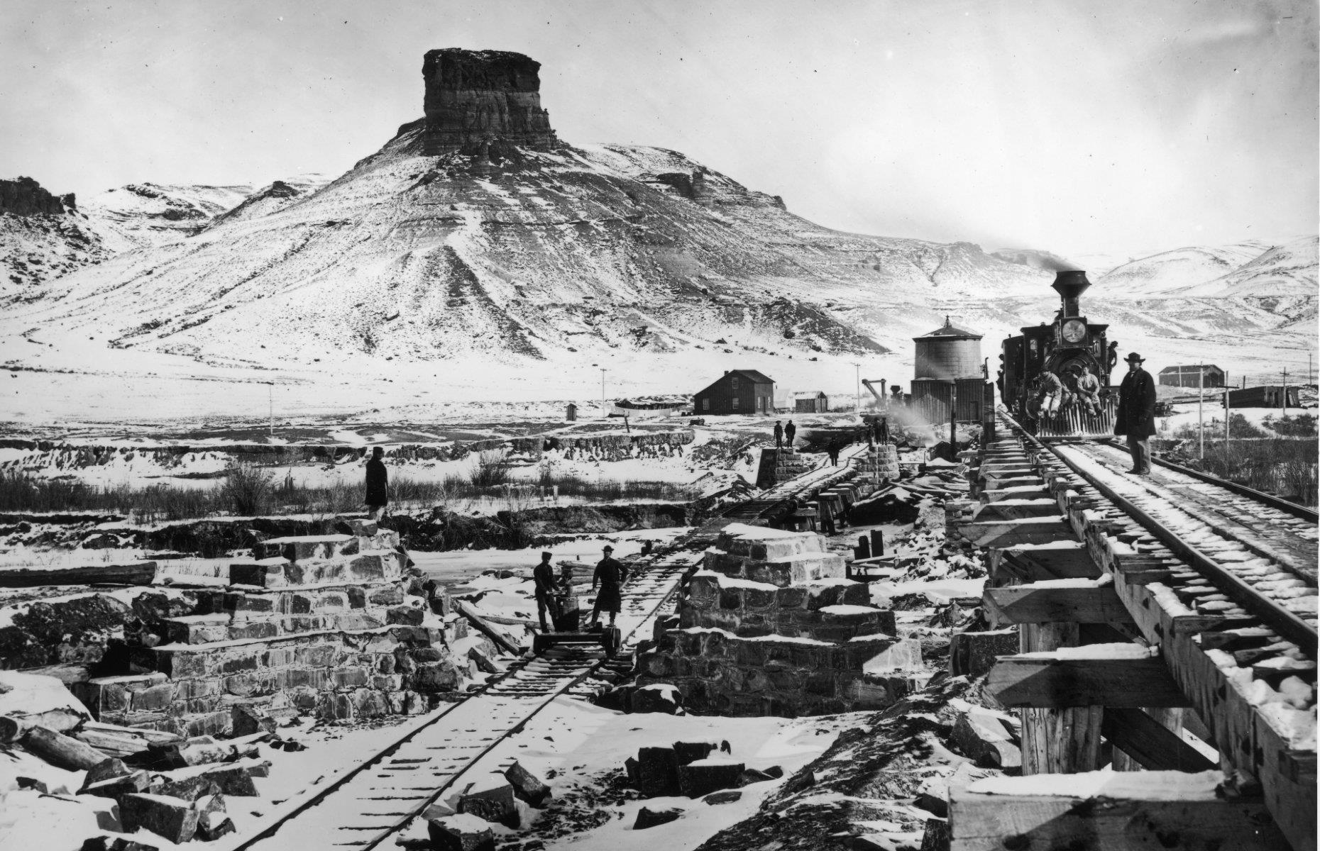 <p>Soon, the railways were expanding even more quickly than they had before the Civil War. After peace was declared, work accelerated on the biggest civil engineering project America had ever seen – the transcontinental railroad. Stretching from Omaha in Nebraska to Sacramento in California, the 1,776-mile  line was built by speedy track-laying crews who were incentivized to lay one to two miles of track per day. Laborers worked in all weathers to ensure the work was completed in a timely fashion.</p>