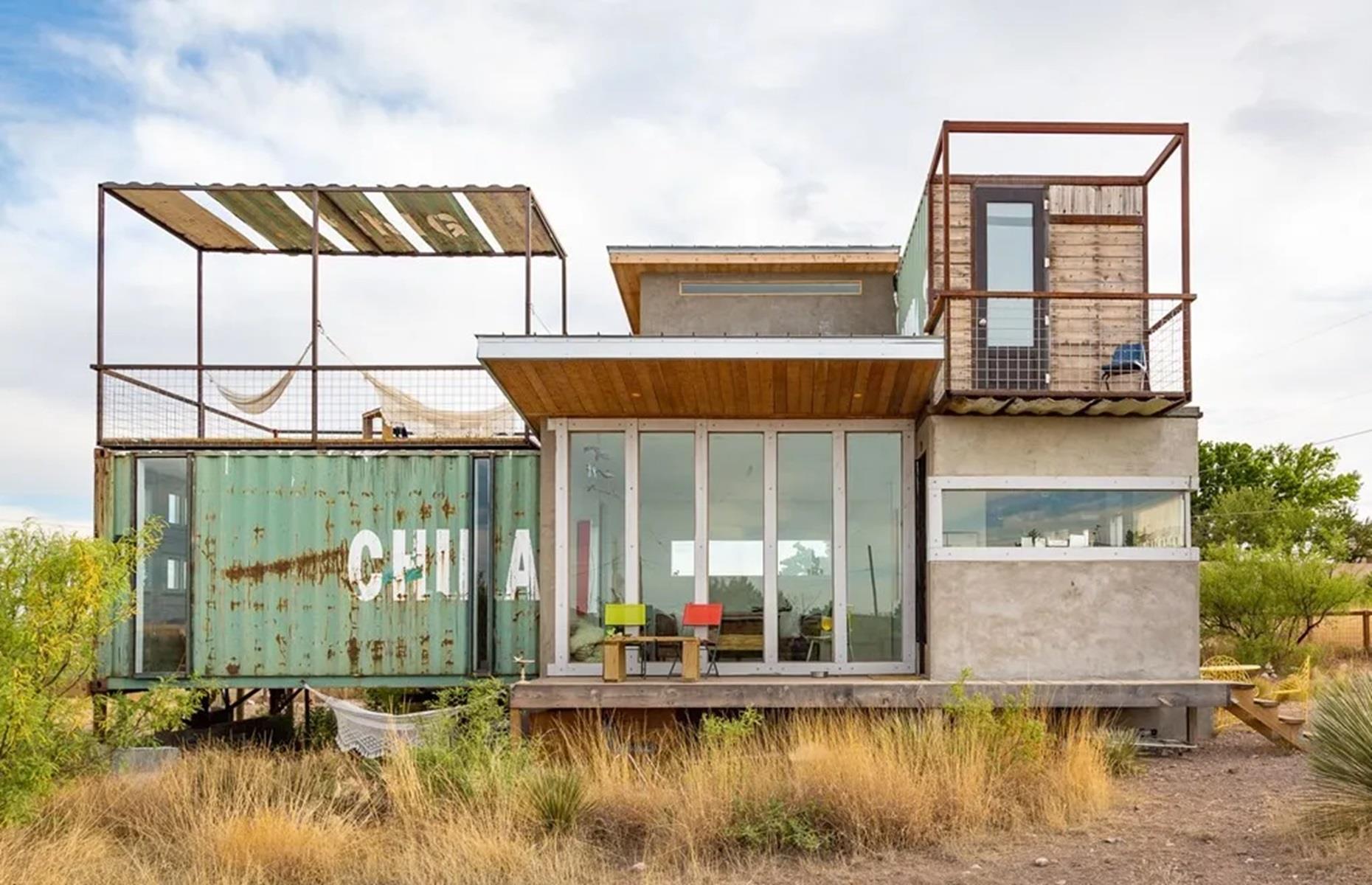 <p>Proving that giving materials a new lease of life can result in a stylish and comfortable home, this pad in Marfa, Texas was formed from two redundant shipping containers and a range of leftover materials.</p>