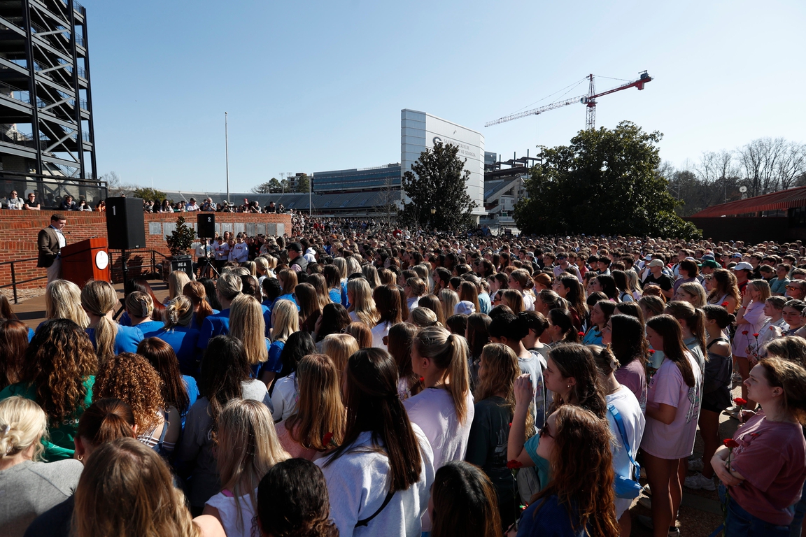 University of Georgia Students students hold vigil to remember murdered