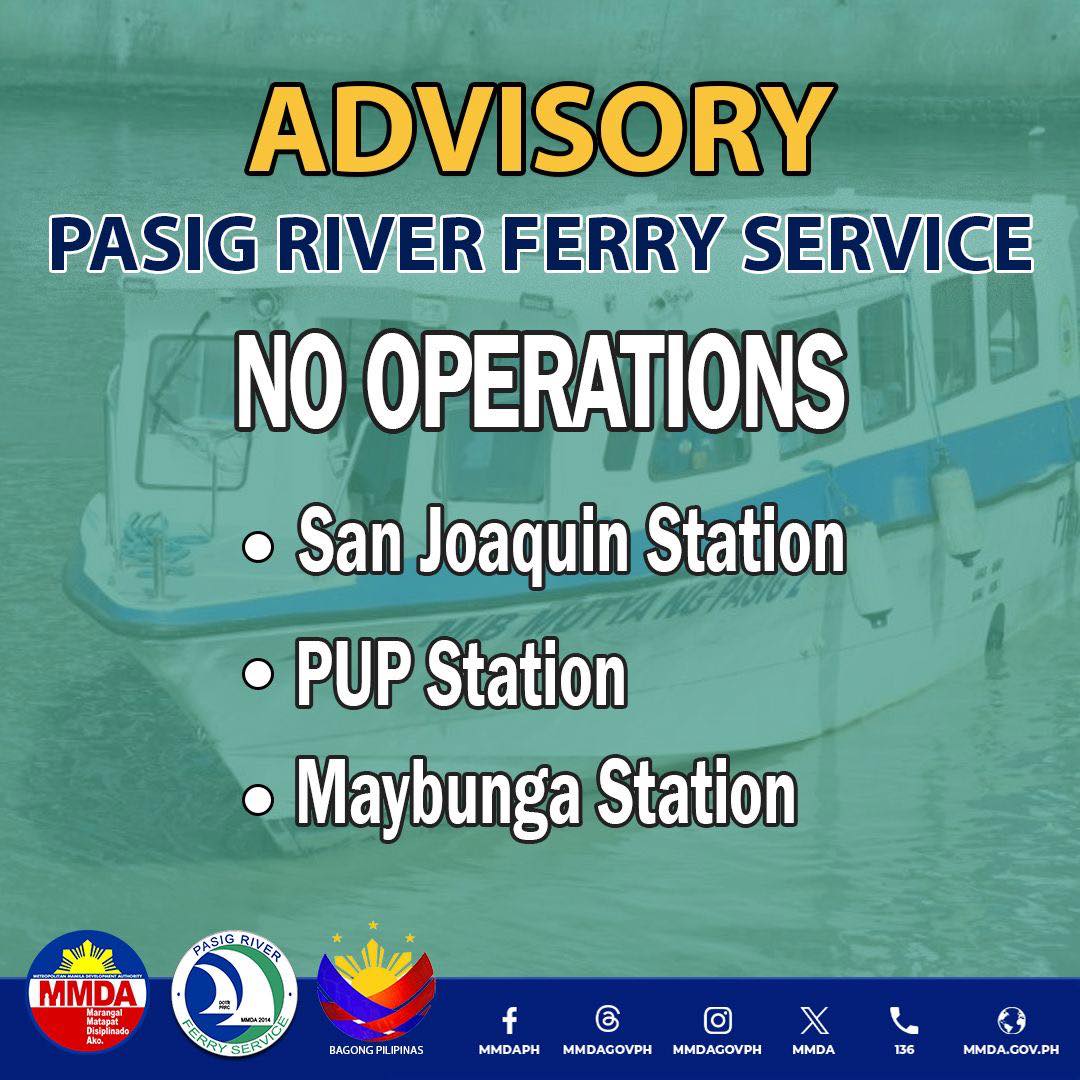 3 pasig river ferry stations temporarily suspend operations on feb 27