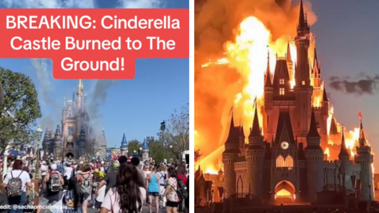 Did Disney's Cinderella Castle actually burn down?