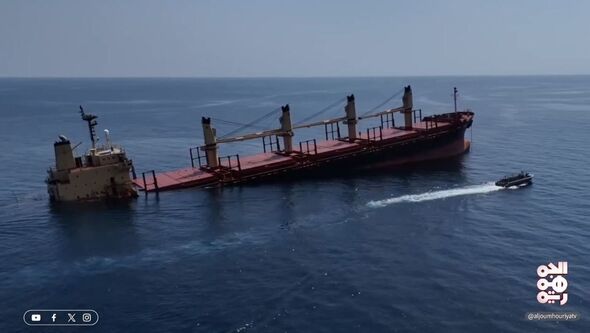 Dramatic moment Rubymar cargo ship sinks in Red Sea after Houthi ...