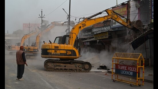akbar nagar: as bulldozer action continues, commercial complexes face the brunt
