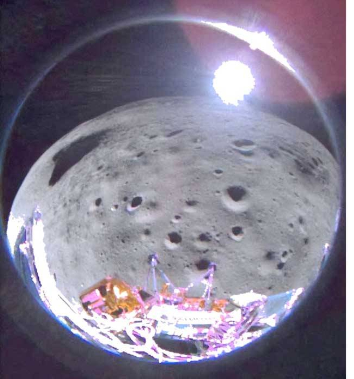 american lander sends first images from moon