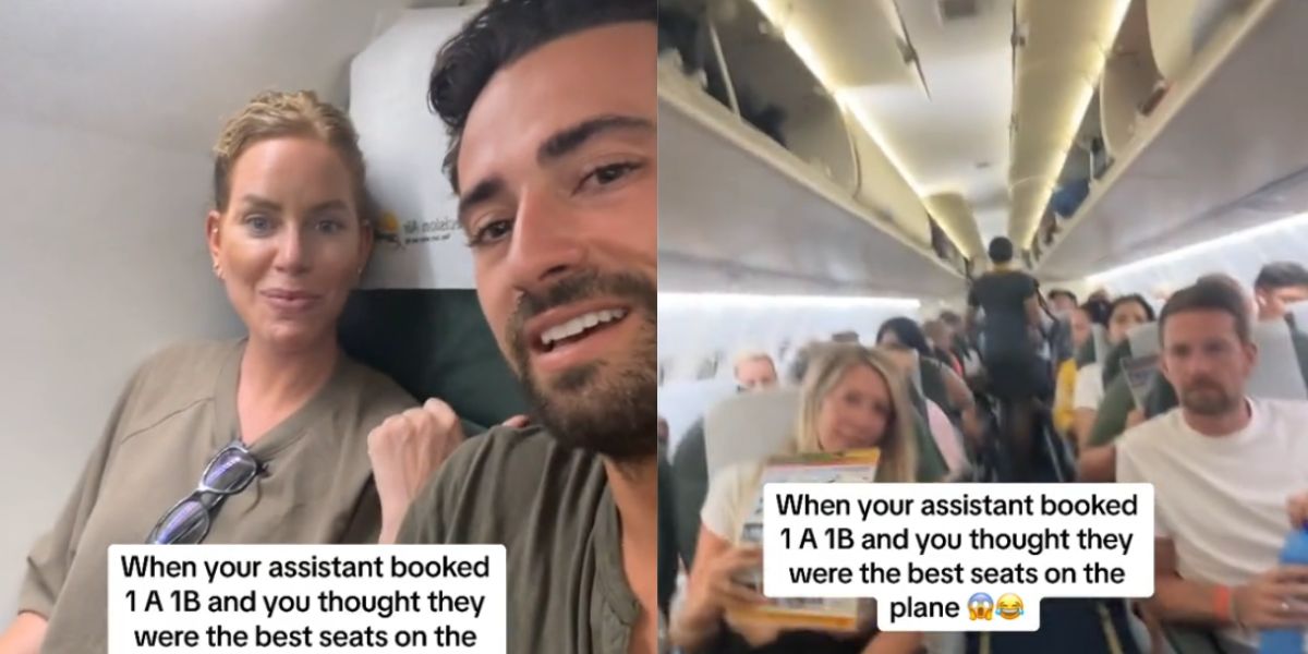 vidéo sur tiktok montre un couple dans une situation inconfortable dans un avion