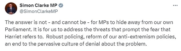 labour's harriet harman sparks fury as she says mps should be able to wfh to stop them feeling 'under pressure' from protesters at parliament