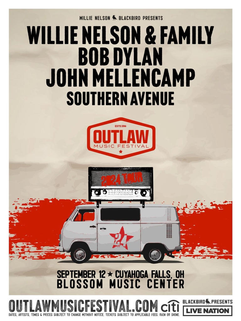 2024 Outlaw Music Festival with Bob Dylan, Willie Nelson coming to PNC