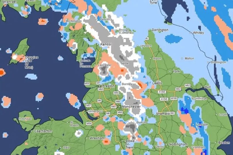 met office snow maps show all the places set for snow 'from 6am on friday'