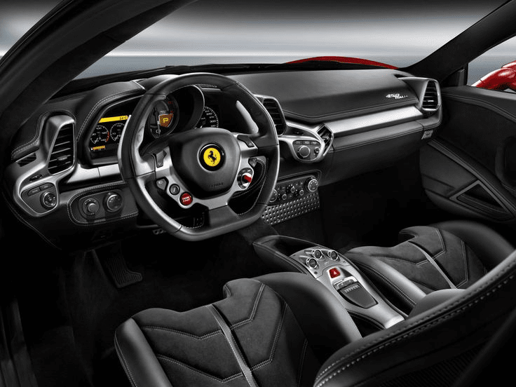 Ferrari 458 Italia interior.