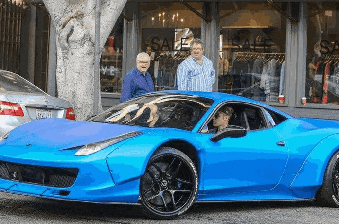 Justin Bieber and his Ferrari 458 Italia.