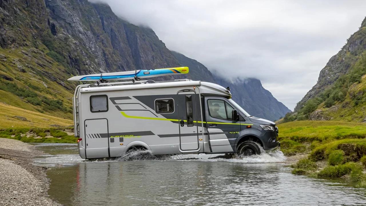 <p>Hymer is a German manufacturer best known for its RVs and camper vans. The ML-T 570 Crossover isn’t your regular camper van commonly spotted on European festival campsites. The ML-T 570 is more rugged than that.</p><p>It comes with everything you need for your next expedition. Solar panels provide 90 watts of storable energy, and the ML-T 570 is self-sufficient for up to 10 days. There are sprung twin beds and a spacious interior that even features a mini-kitchen, table, and seating area.</p>