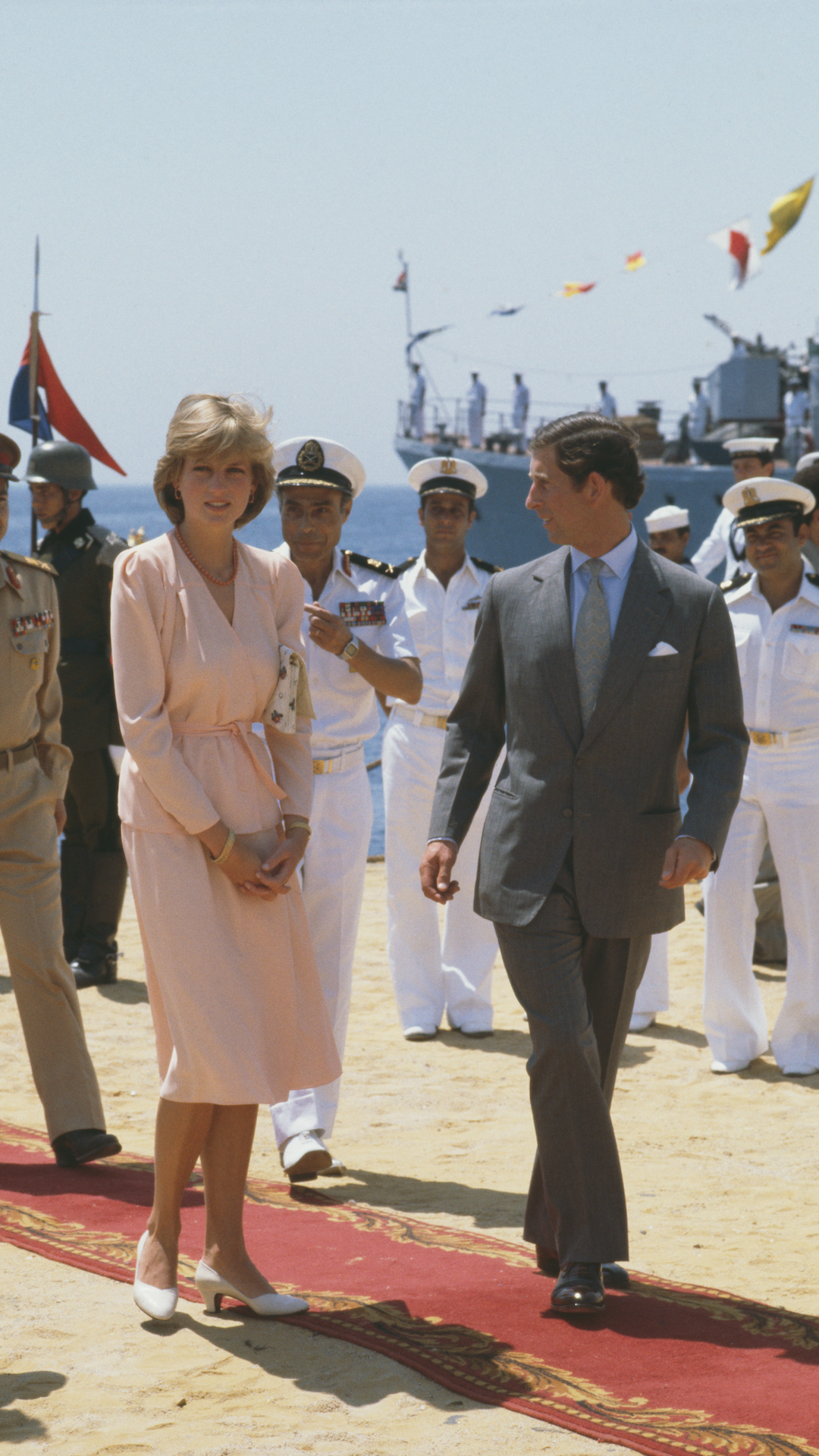 <p>                     The then-Prince and Princess of Wales wrapped up their three-month-long honeymoon in Egypt. They travelled into Port Said aboard the Royal Yacht Britannia to have dinner with the president and his wife. The couple flew back to the UK from Hurghada International Airport.                   </p>