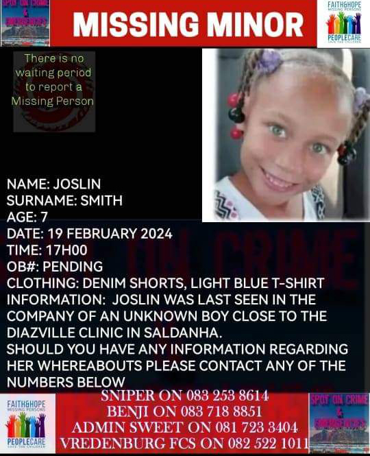 police scale down search for six-year-old joslin smith after a week with no leads