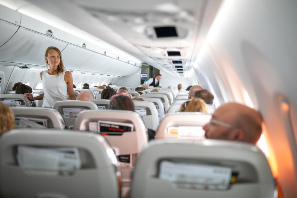 <p>Long flights can lead to stiffness and discomfort. Take time to walk around the cabin and stretch your legs, back, and neck. Some simple in-seat exercises can also promote circulation and reduce the risk of deep vein thrombosis (DVT).</p>