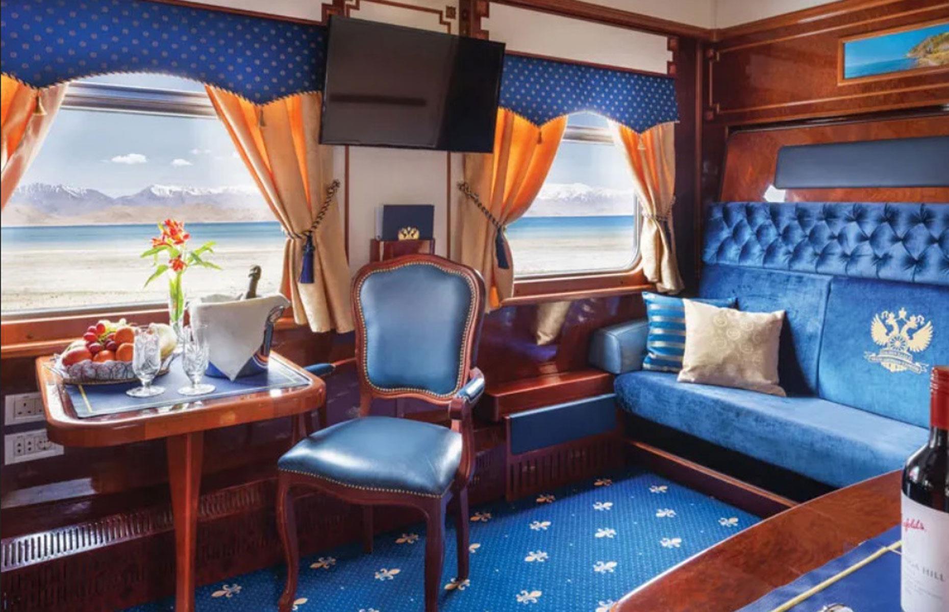 <p>The 14-day, 13-night Republic of the Silk Road tour, which travels through the "Five Stans" (Uzbekistan, Tajikistan, Kazakhstan, Kyrgyzstan, and Turkmenistan), is the train's most expensive trip.</p>  <p>For this journey, the Imperial Suite option – which offers passengers 120 square feet (11 square meters) of floor space, a king-sized bed, a lounge area, and a bathroom – is priced at $52,495 (£41,305) per person based on two sharing, or $103,895 (£81,749) for single occupancy. That's $4,038 (£3,177) and $7,992 (£6,288) respectively per night.</p>