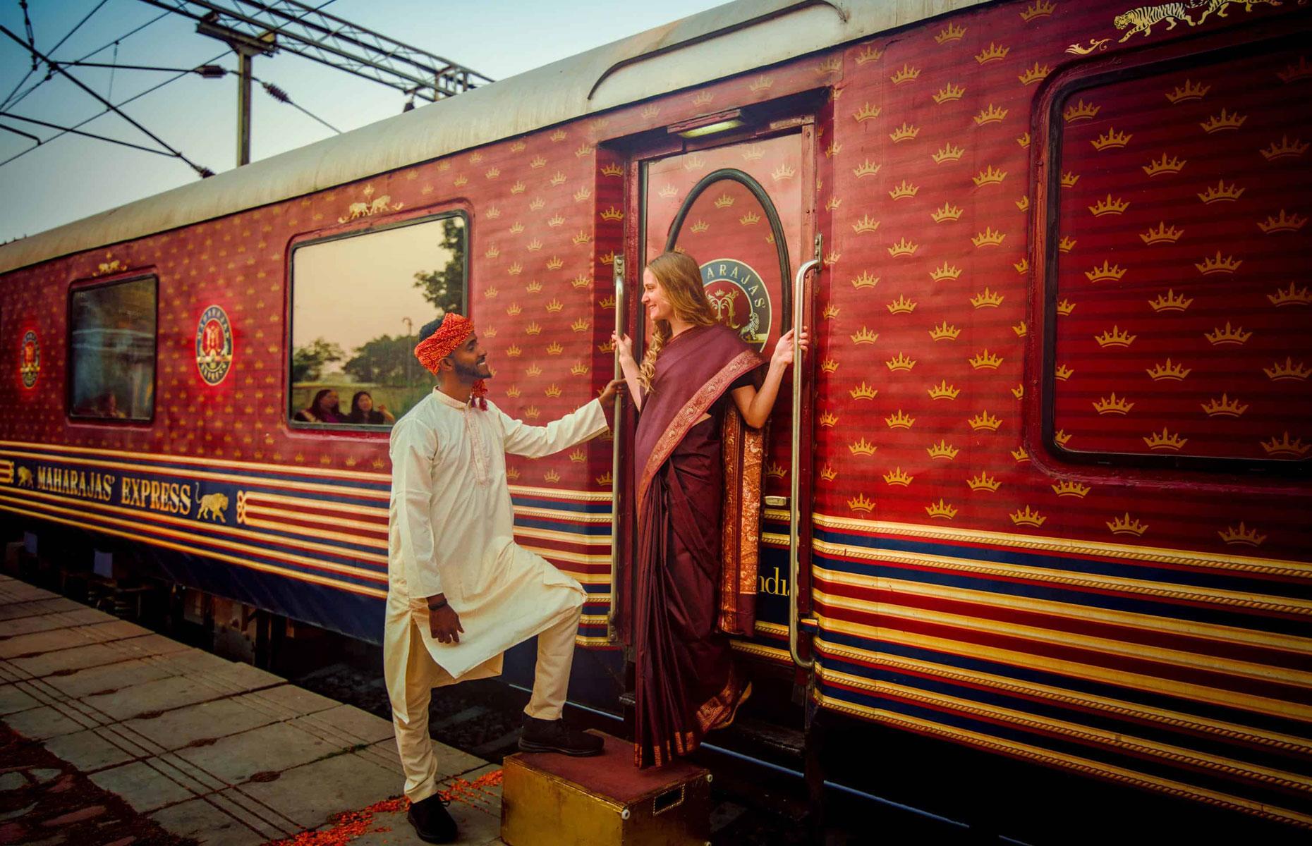 <p>Officially India's most luxurious train, the <em>Maharajahs' Express</em> draws inspiration from the wonderfully ornate private rail carriages of the nation's bygone royalty ("maharajah" is Sanskrit for "great king").</p>  <p>Launched in 2010 by the tourism arm of the state-owned Indian Railways, the regal train operates four captivating itineraries departing from Mumbai or Delhi, including Agra for the Taj Mahal, Jaipur, Mumbai, and various other must-see destinations.</p>