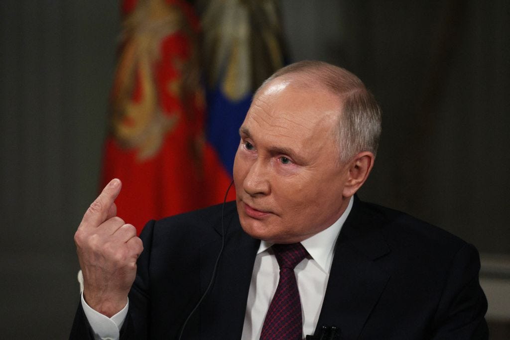 putin is on a major high as his enemies attack each other and freak out about tucker carlson