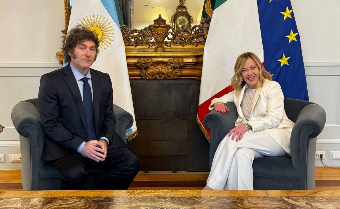 milei se reunió en roma con la primer ministro italiana, giorgia meloni