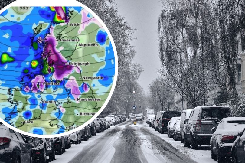 UK Weather Maps Show 400-mile Snow Bomb With 4 Inches Per Hour Expected ...