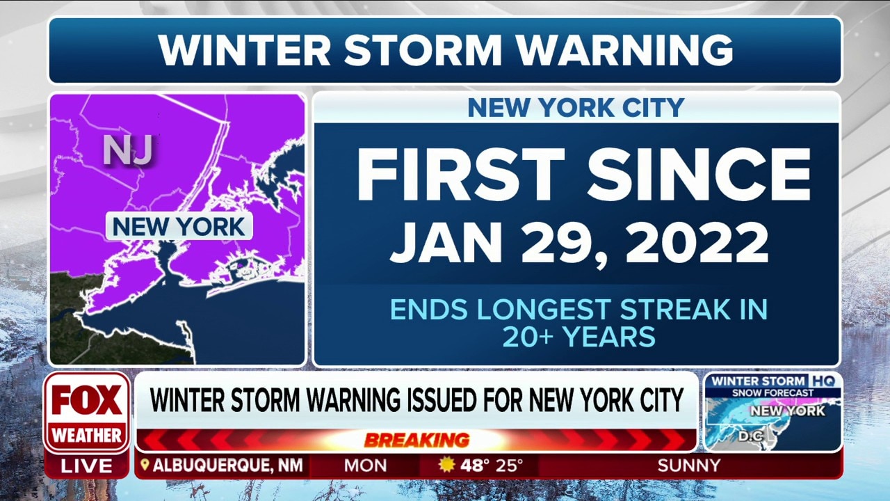 New York City Under Winter Storm Warning Through Tuesday