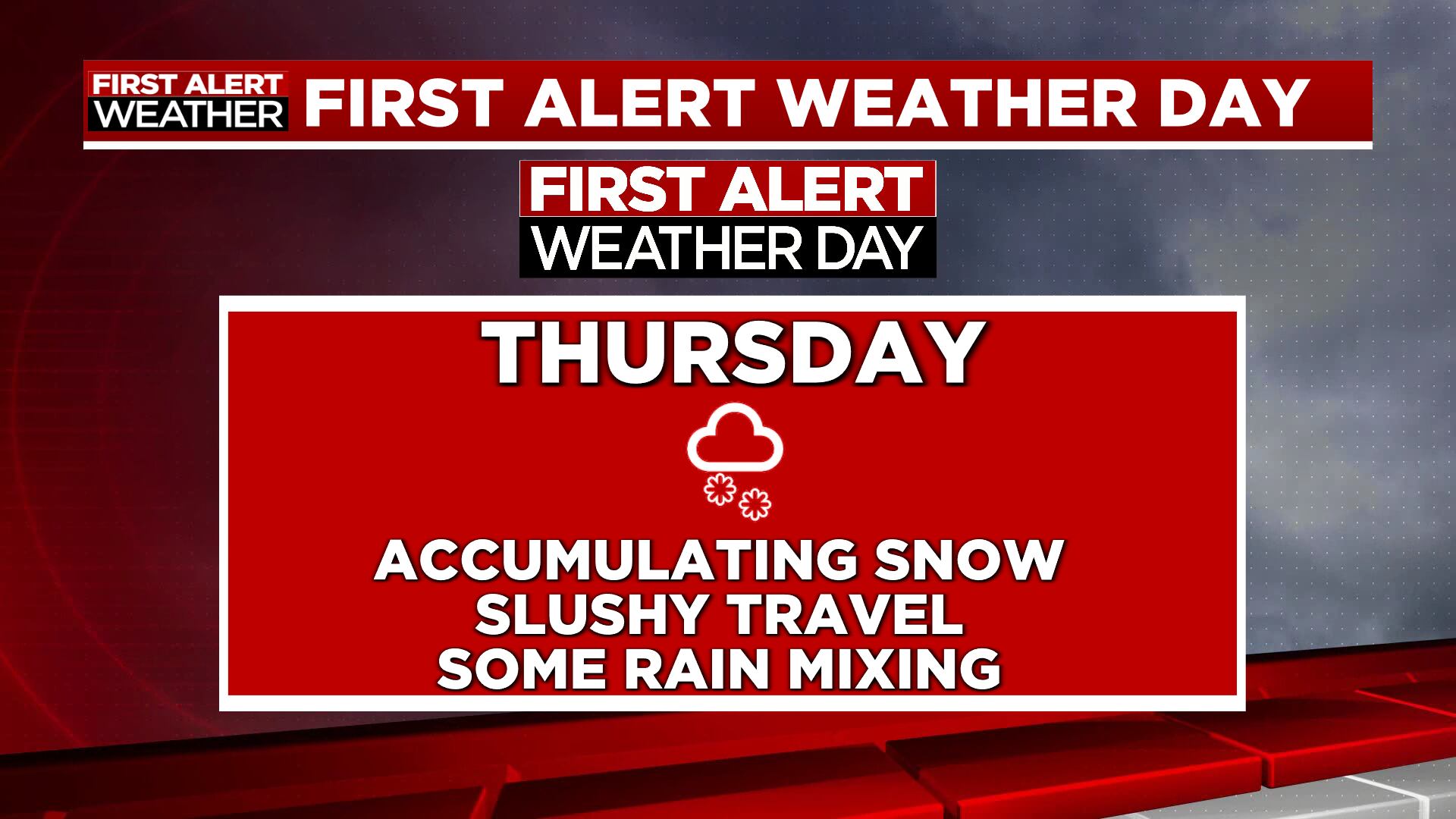 FIRST ALERT WEATHER DAY: Accumulating Snow Thursday