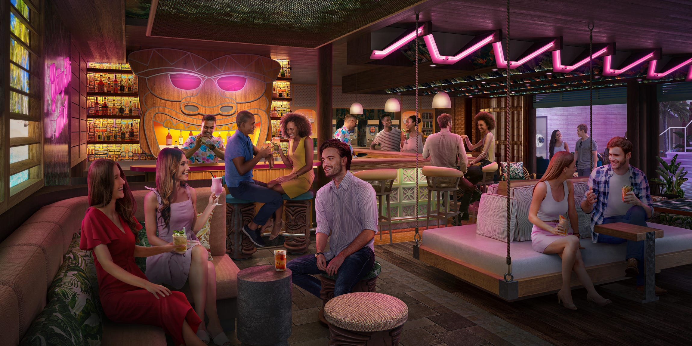 <p>Specialty options, including on-land classics like Starbucks and Johnny Rockets, will cost travelers extra. The same goes for fun beverages at the more than 20 bars and lounges.</p>