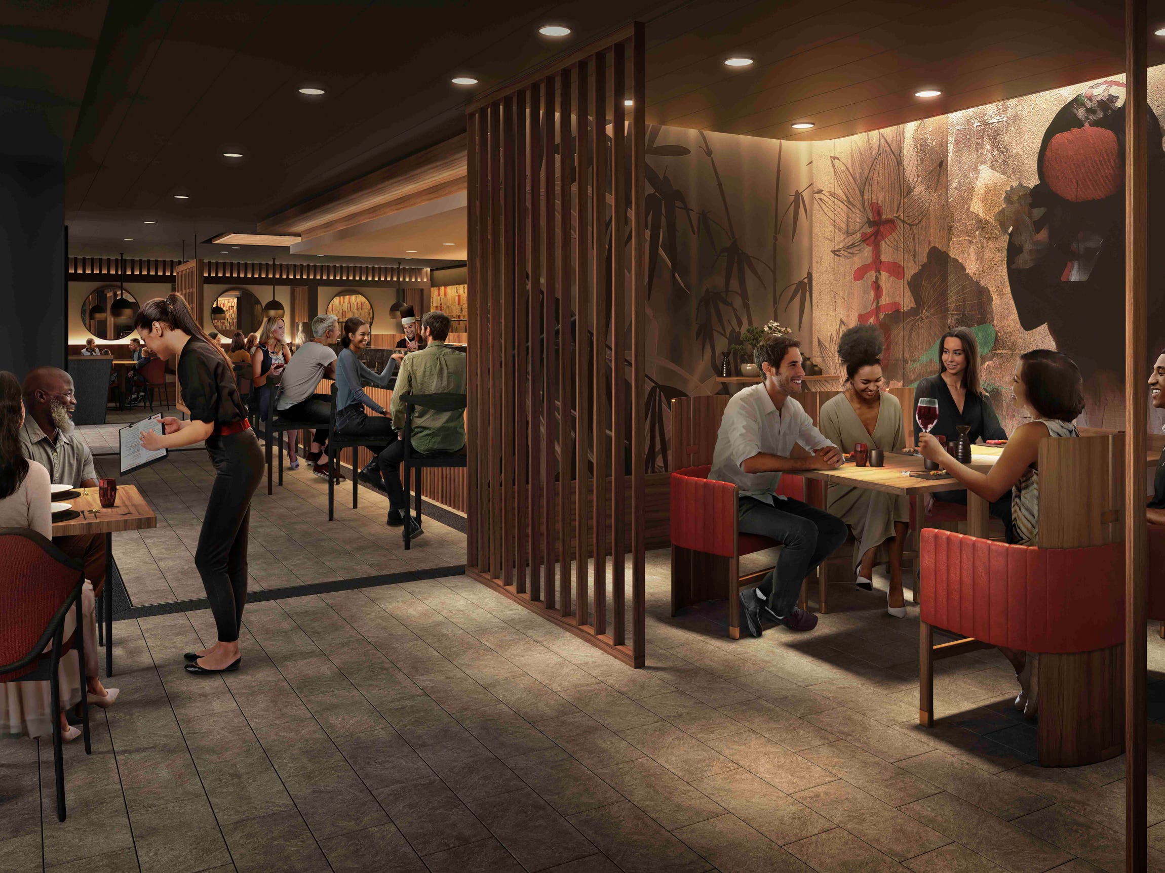 <p>But the one on Utopia will debut an additional "omakase-inspired" menu, according to the cruise operator.</p><p>Travelers on the go can instead indulge in takeout sushi at Izumi’s grab-and-go window, a concept first introduced on <a href="https://www.businessinsider.com/photos-royal-caribbean-new-icon-of-the-seas-cruise-ship-2022-10">Icon of the Seas</a>. </p>