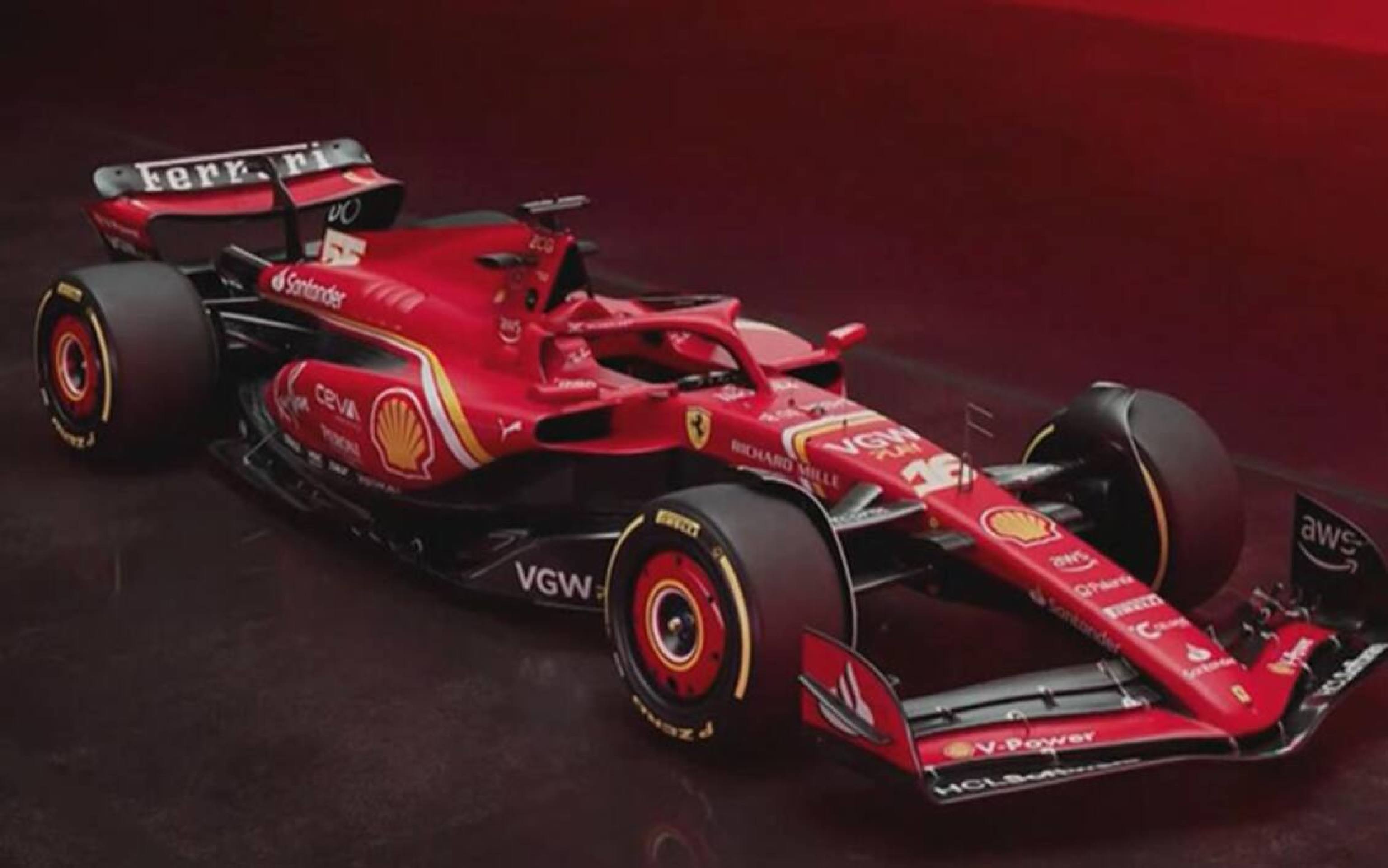 F1 Ecco Nuova SF 24 Ferrari Con Bande Bianche E Gialle   BB1icPkN.img