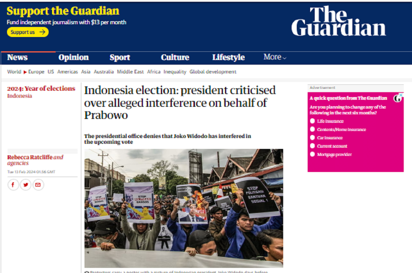 media asing soroti dugaan campur tangan jokowi dalam pemilu 2024