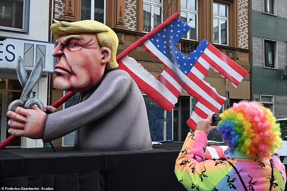 Trump float waves Nazi Stars in annual German satirical parade