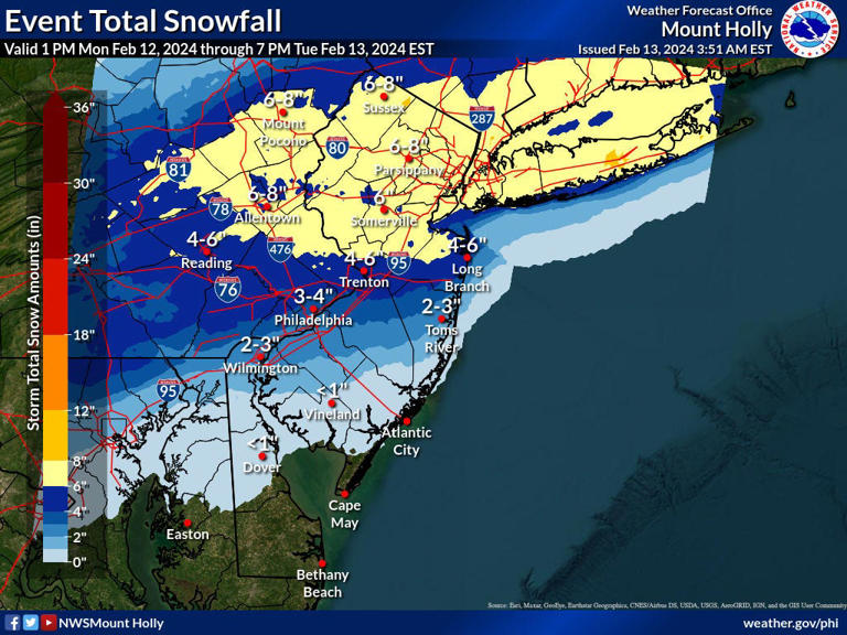 How many inches of snow today? Wintry mix for Delaware as winter storm