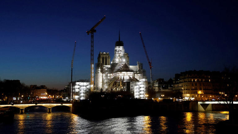 Notre Dame's new spire revealed in new milestone following cathedral's ...