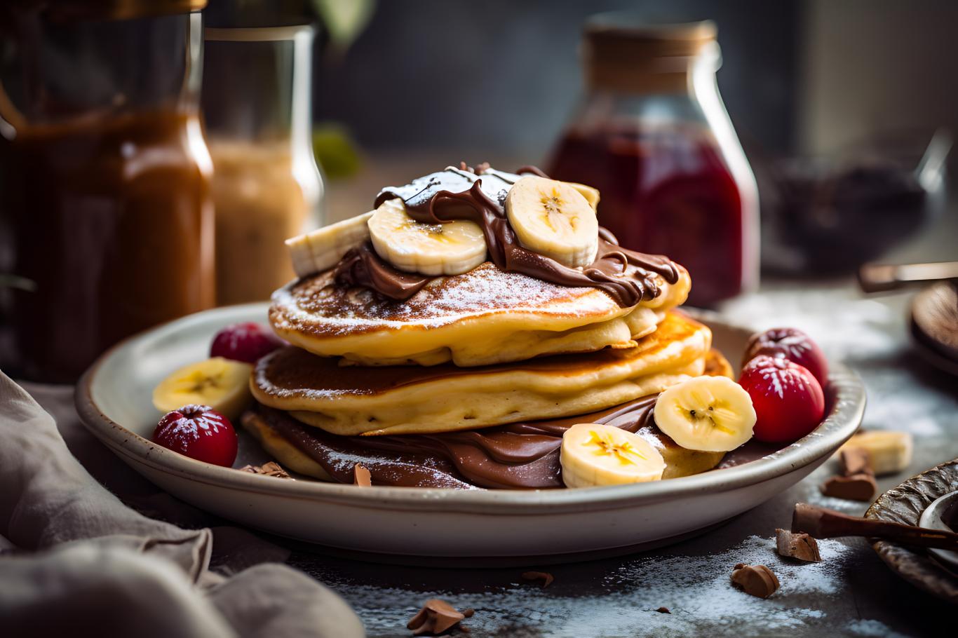 pour un petit déjeuner ou un goûter gourmand, cyril lignac partage sa recette de pancakes fourrés choco-banane