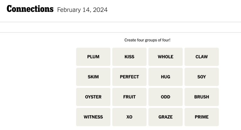 ‘Connections’ Hints and Answers for NYT's Tricky Word Game on Wednesday