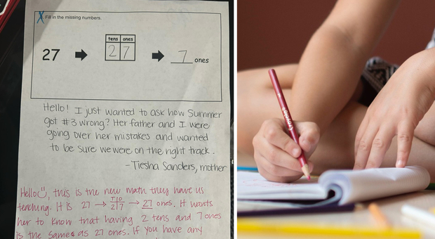 sfida matematica per i bambini delle elementari fa impazzire i genitori, la mamma scrive alla maestra: «qual è l'errore?»