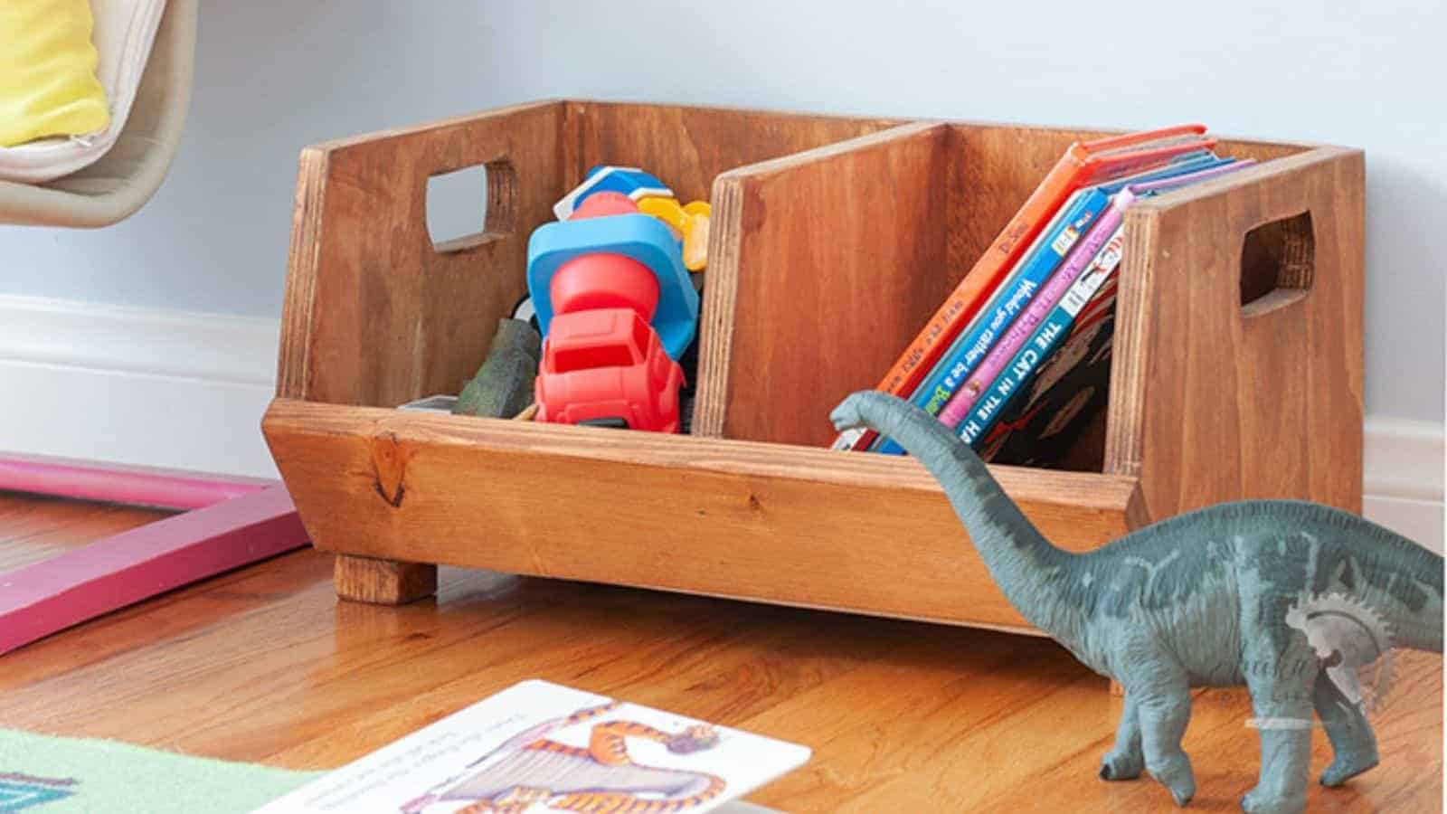 <p>This DIY divided storage bin is a versatile project. Use it to store books, toys, vegetables, or anything else you need. It’s an easy beginner woodworking project that can be made with scrap plywood and just three tools! <a href="https://www.anikasdiylife.com/diy-divided-produce-storage-bin/">Plans and tutorial here to make your own!</a></p>