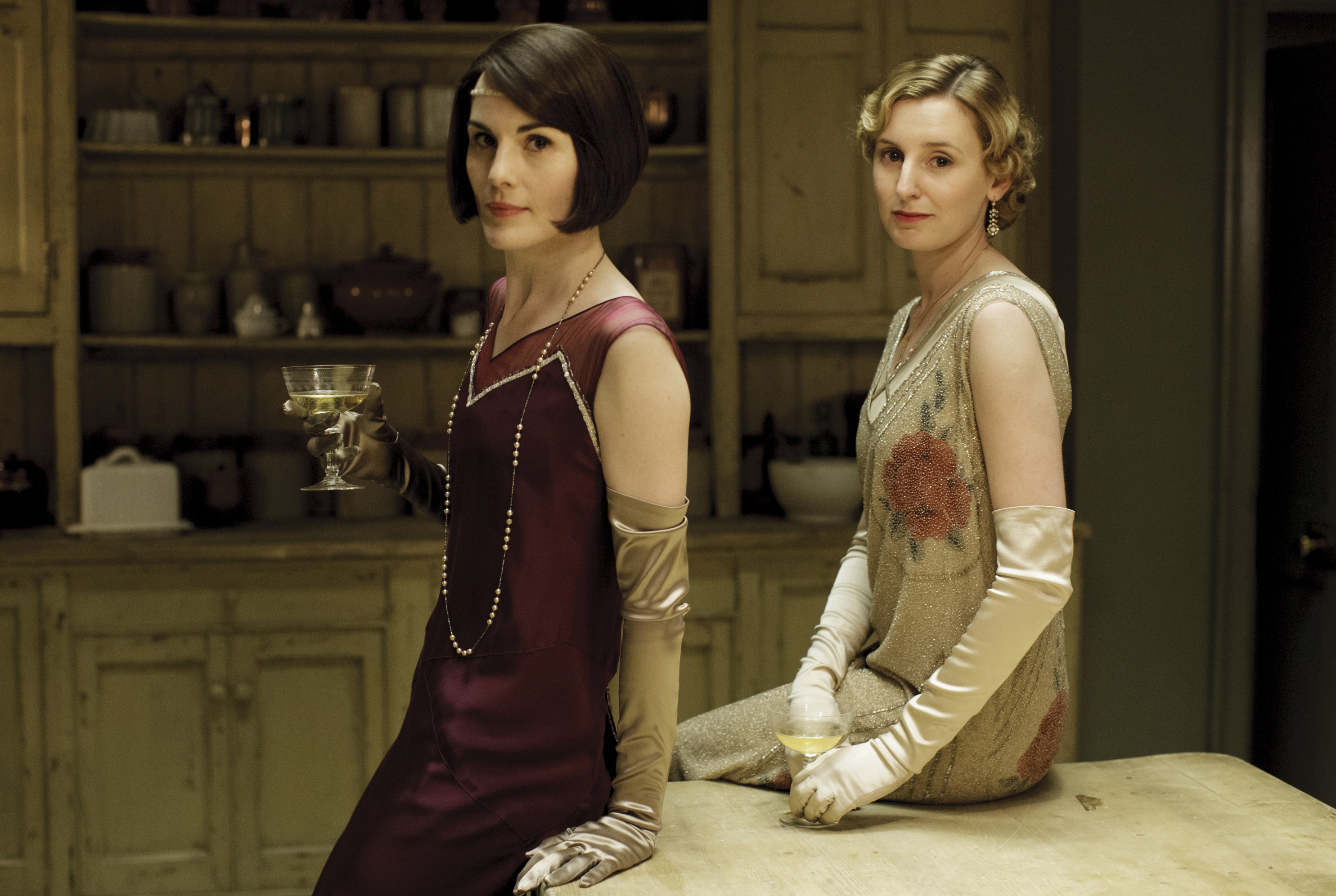 <p>We love these season 6 dresses that <a href="https://www.wonderwall.com/celebrity/profiles/overview/michelle-dockery-1488.article">Michelle Dockery</a> (as Lady Mary) and Laura Carmichael (as Lady Edith) donned for a photoshoot to promote the show's final run in 2016.</p>