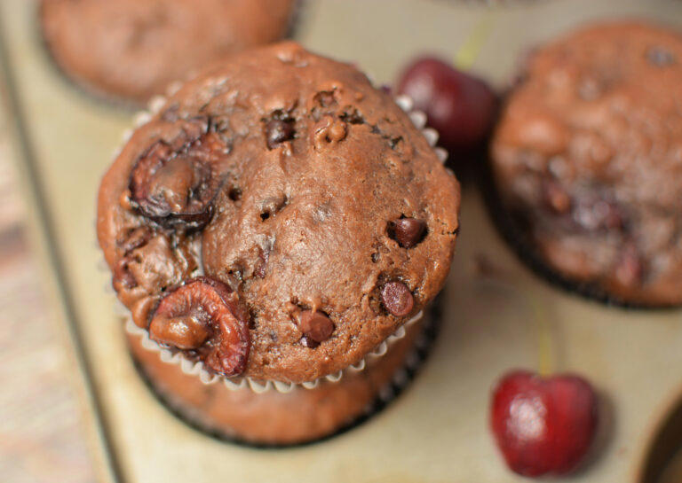 Double Chocolate Cherry Muffins