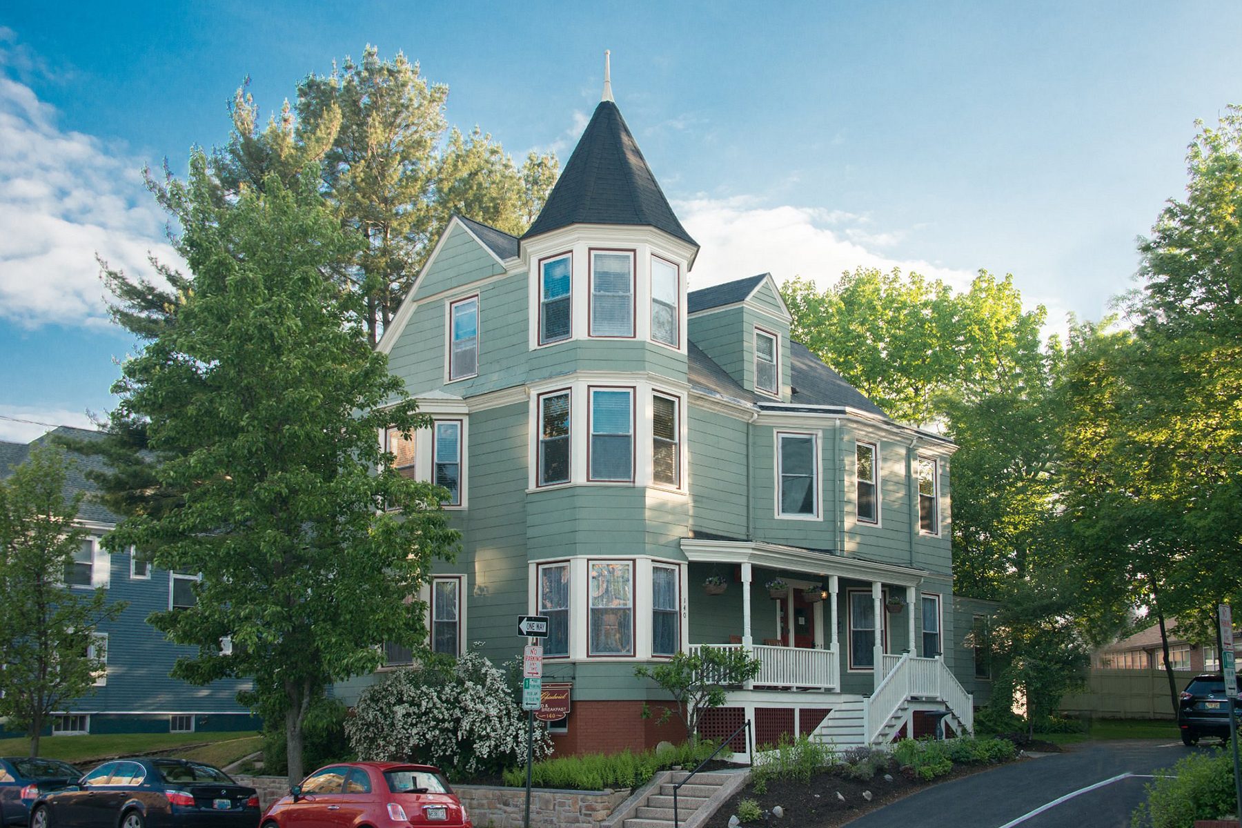 <h3 class="">Portland, Maine</h3> <p class=""><strong>Best for: </strong>A welcoming retreat when exploring Portland and coastal Maine</p> <p>The innkeepers, Erin Abraham and Zack Jellis, their daughter—and their three rescue Siberian huskies—are your gracious hosts at the <a href="https://www.tripadvisor.com/Hotel_Review-g40827-d1070602-Reviews-The_Chadwick_Bed_Breakfast-Portland_Maine.html" rel="noopener">Chadwick Bed & Breakfast</a>. Guests love the delicious home-cooked breakfasts (whipped up by Abraham), the ideal location and the added bonus of getting to pet the pups during their stay. The original home was built in 1891, and today, the property has four distinct guest rooms (that have recently been refreshed) with either a queen- or king-size bed, an electric fireplace, a private bathroom and modern amenities.</p> <p>In the morning, guests will awake to a gourmet breakfast in the dining room with locally inspired dishes like Maine lobster eggs Benedict with lemon-herb butter. There are also 24-hour-a-day snacks and hot and cold beverages; complimentary access to Netflix, HuluPlus and Amazon Prime Video; and a garden with Adirondack chairs and a fire pit to stay warm on cool Maine evenings. The property is also focused on sustainability, boasting green initiatives like composting and using eco-friendly Comphy bed linens, low-energy LED light bulbs and more.</p> <p><strong>Pros:</strong></p> <ul> <li class="">Conveniently located near Portland's Arts District and the Old Port</li> <li class="">Off-street parking</li> <li class="">Recently renovated accommodations</li> </ul> <p><strong>Cons:</strong></p> <ul> <li class="">All rooms are on the second floor, and there is no elevator</li> <li class="">Guests must be 14 years of age or older to stay at the property</li> </ul> <p class="listicle-page__cta-button-shop"><a class="shop-btn" href="https://www.tripadvisor.com/Hotel_Review-g40827-d1070602-Reviews-The_Chadwick_Bed_Breakfast-Portland_Maine.html">Book Now</a></p>